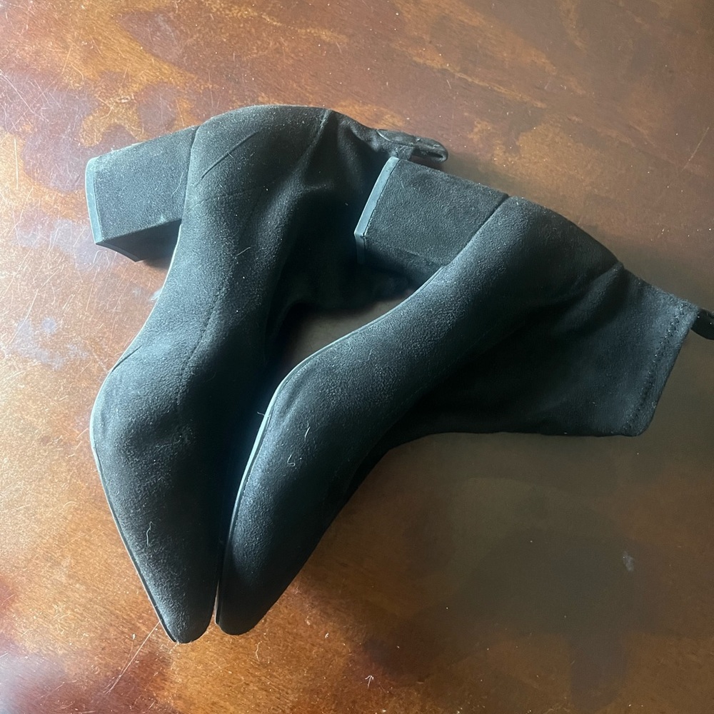 Fashion Nova Black Suede Booties